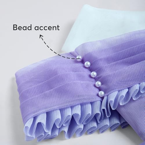 Hopscotch Girls Lavender Short Sleeves Floral Applique Dress for Age (2-3 Years)