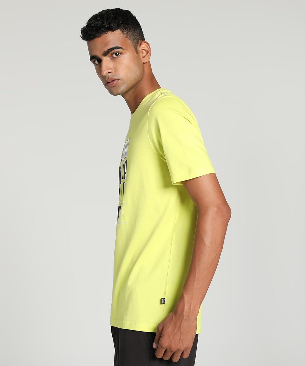 Puma Mens ESS+ Logo LAB Tee, Lime Sheen, M (67897638)