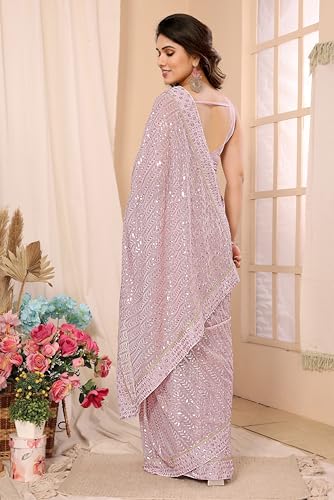 Ekasya Women Soft Georgette Printed Ready to Wear Saree (E5635_1) - Nice Design, Elegant, Comfortable Fit, Perfect for Casual & Semi-Formal Occasions, Stylish & Easy to Wear Saree E2053_1