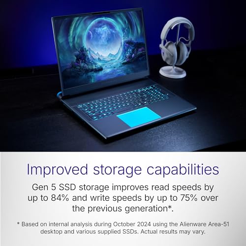 Alienware 18 Area-51 Gaming Laptop, AI Enabled Core Ultra 9 275HX Proc, 32GB DDR5, 2TB SSD, RTX 5080 16GB GDDR7 Graphics, 18.0" WQXGA 300Hz 500 nits Display, Liquid Teal Color, Win 11 + MSO'24,4.34kg