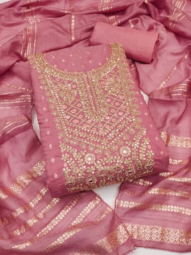 Haranozy LATEST DRESS MATERIAL FOR WOMEN (PEACH)