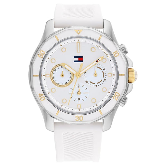 Tommy Hillfiger Brooklyn Quartz Multifunction White Dial White Silicone Strap Watch for Women