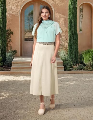 U.S. POLO ASSN. Women Lace Detailed Top (UWAW24TOP213_Blue_S)