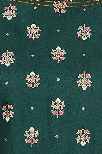 W for Woman Women's Rayon Salwar Suit Set (19AUWS13589-114525_Green_12 (Large))