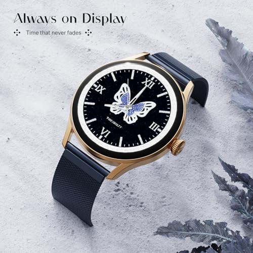 Fire-Boltt Glitz Women Smart Watch with 1.19” AMOLED Display, Bluetooth Calling, Rotating Crown, Always On Display, 1000 Nits Brightness, IP68 Waterproof Deep Navy