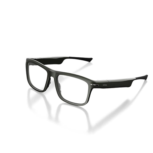 SOLOS AI Powered Glasses | Argon X | Metallic Gray | Lenses Integrated ChatGPT for Travel and Real Time Translation | Stereo Speakers | Compatible with iOS and Android