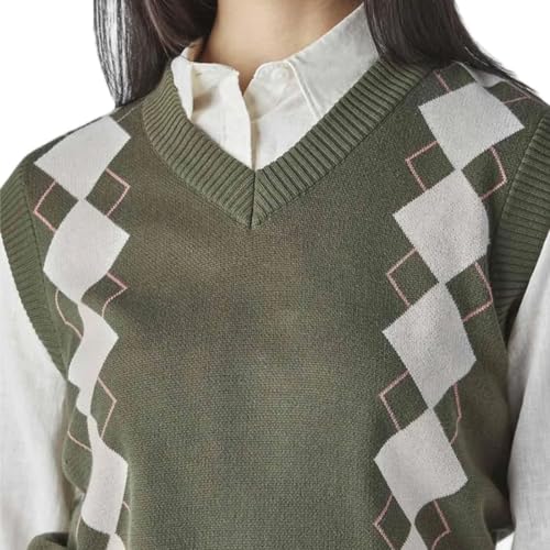 Levi's Women's Argyle Olive V Neck Sweater
