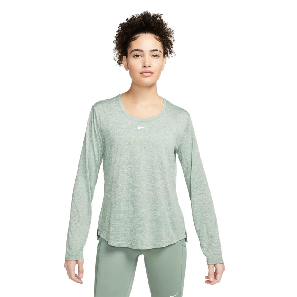 Nike Women's Slim Shirt (DD0642-357_Jade Smoke/HTR/White M)