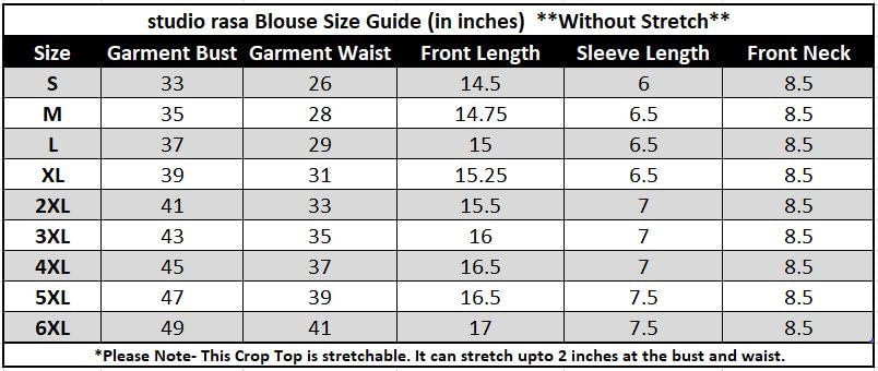 studio rasa Women's Silk Blend Stretchable Readymade Saree Blouse for Festive Wedding Party (Tpwc52337S_BL_Black_Small)