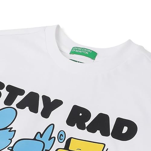 United Colors of Benetton Relaxed Fit Round Neck Graphic Stay Rad T-Shirt
