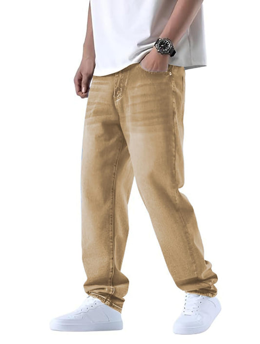 Ben Martin Khaki Men Jeans || Baggy Fit Jean's for Man || Loose Fit High Rise Denim || Stretchable Casual Wear Jean,s || Dance Rap Rapping Style Pant for Men || Denim Cotton Jeans 34 (2)