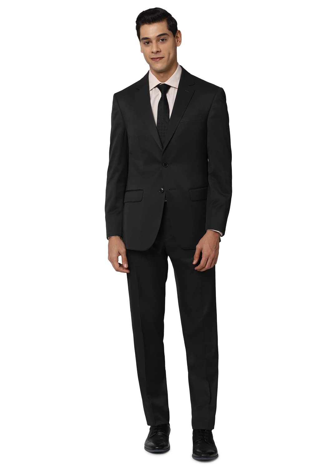 Peter England Men's Polyester Blend Slim Fit Business Suit Pants Set (Pesuotlbt94160_Grey_38)
