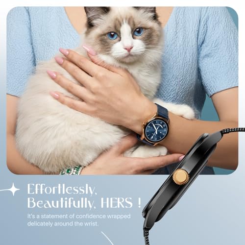 Fire-Boltt Glitz Women Smart Watch with 1.19” AMOLED Display, Bluetooth Calling, Rotating Crown, Always On Display, 1000 Nits Brightness, IP68 Waterproof Midnight Onyx