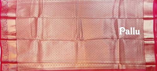 SREE KUMARAN Women's Kanchipuram Silk Pure Pattu Sarees With Blouse (VSK259-6)