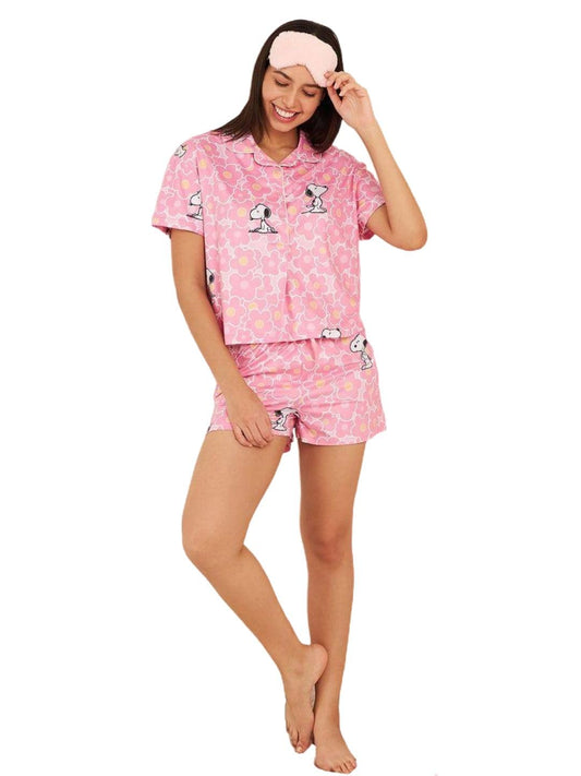 Sweet Dreams Women Snoopy Blooms Shorts Set