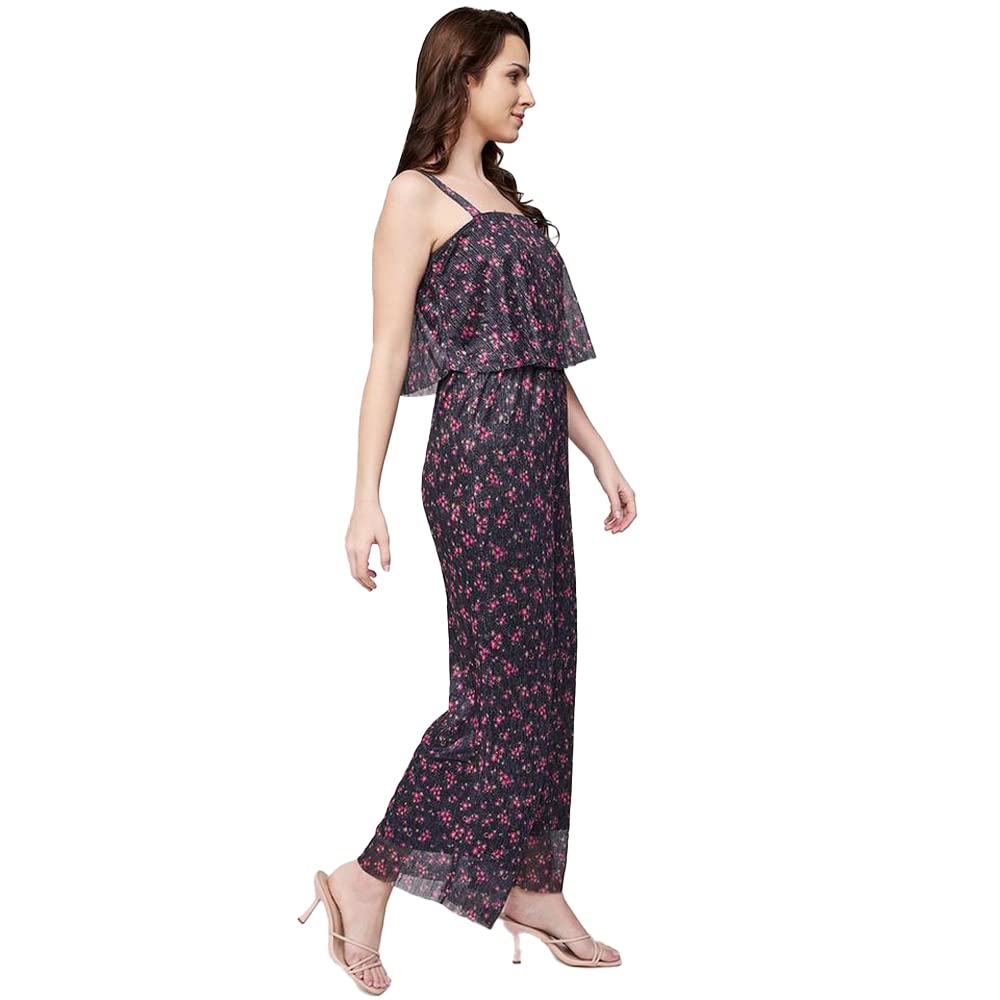 AND Floral Polyester Sleeveless Womens Ankle Length Jumpsuit (Multi, 16) Multicolour