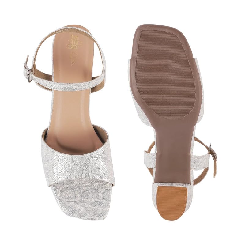 tresmode Sanrep White Women's Dress Block Heel Sandals in Size 3 UK / 36 EU