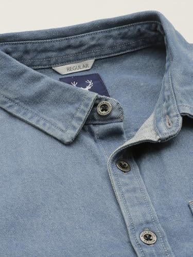Boys Light Blue Solid Casual Shirt