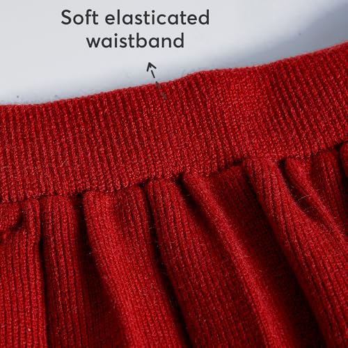 Hopscotch Girls Full Sleeves Red Floral Sweater & Skirt Set (3-4 Years)