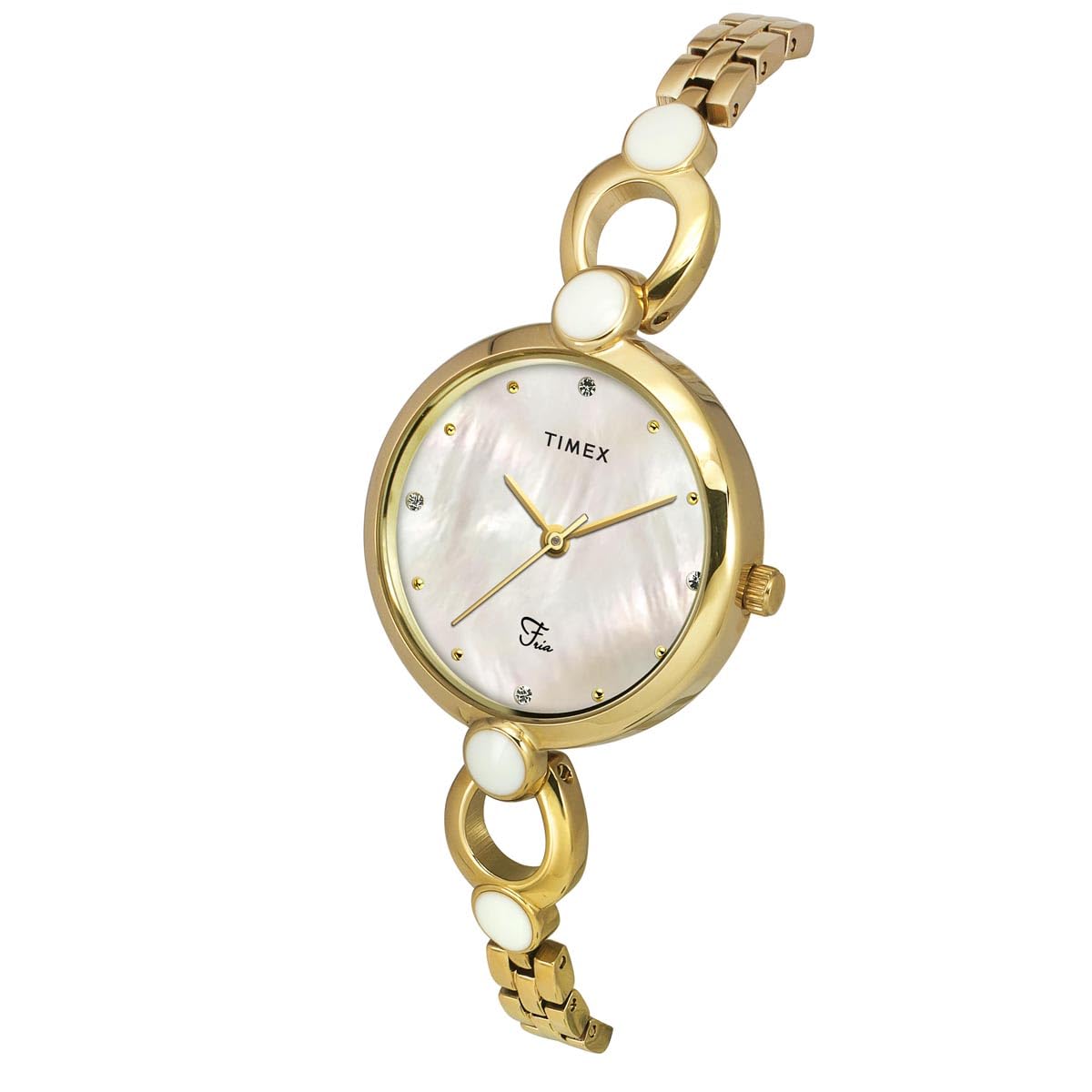 TIMEX Fria Women Off White Round Analog Watch - TWEL18101