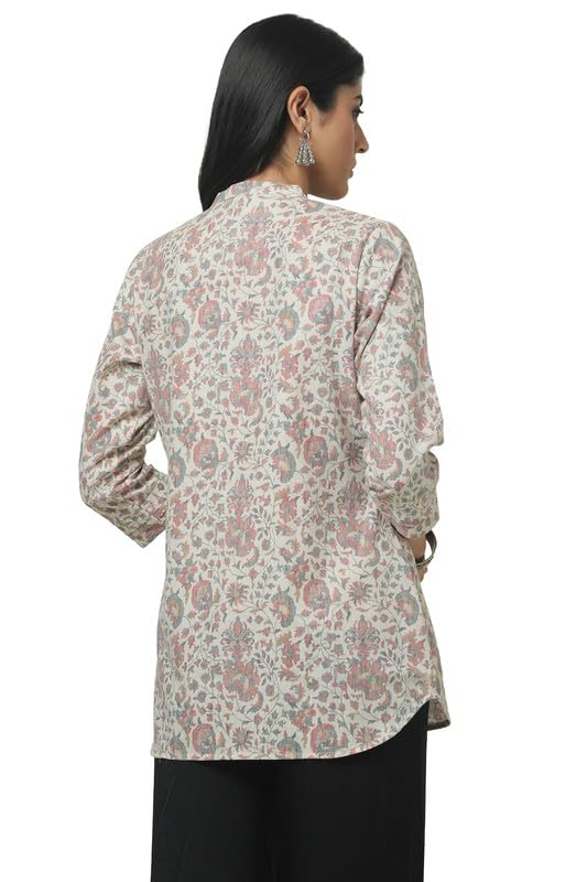 Soch Womens Beige Linen Ethnic Motifs Tunic