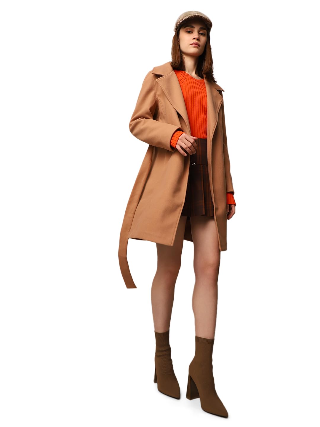 ONLY Women's Loose Fit Brown Coat