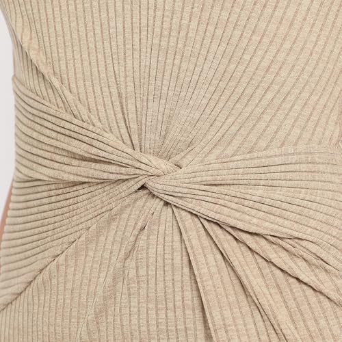 GUESS Sand Melange Textured Scoop Neck Sleeveless Ernestine Bodycon Dress