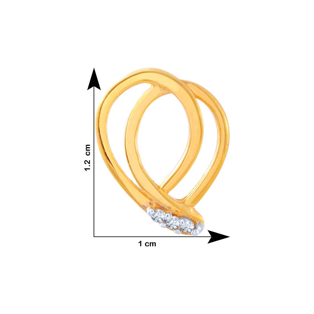 P.C. Chandra Jewellers 14k (585) Yellow Gold and American Diamond Stud Earrings for Women