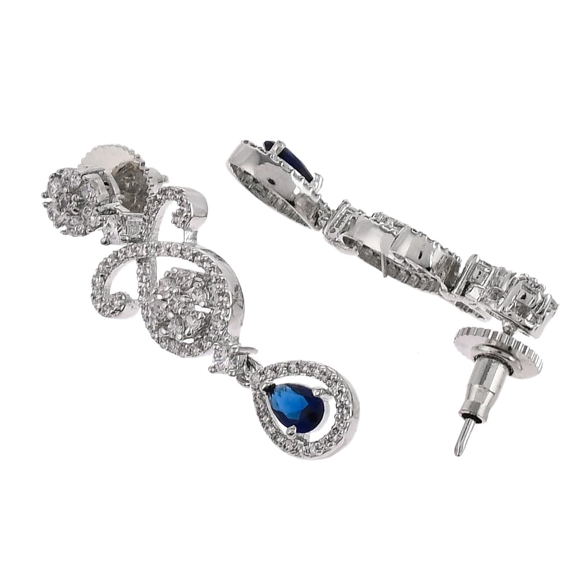 VOYLLA CZ Elegance Blue Teardrop Cut Zircons Jewellery Set