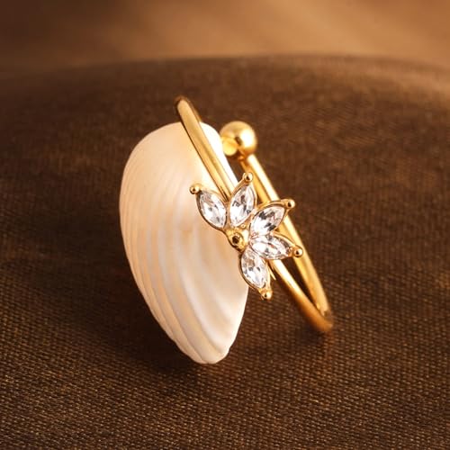 PALMONAS Floral Harmony Ring for Womens (Size - One Size) - Waterproof & Anti-Tarnish, Gift for Girls & Women