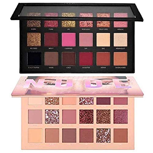 URBANMAC Nude and Rose Gold Eyeshadow Palette Combo, Shimmery Finish