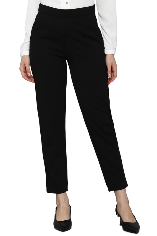 Allen Solly Women's Regular Casual Pants (AHTFCRGF063165_Black_34)