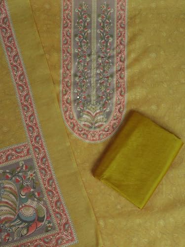 SALWAR STUDIO Chanderi Silk Embellished Unstitched Dress Material (3 Pc)