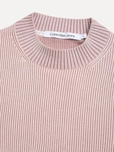 Calvin Klein Jeans Women's Modal Mock Neck Sweater (J222945TF6_Sepia Rose