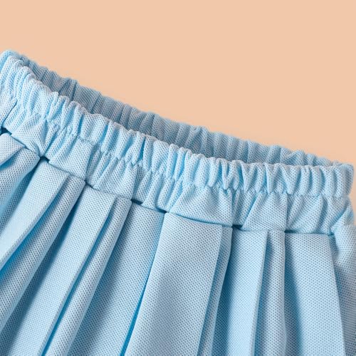 Hoscotch Girls Solid Blue Sleeveless Skirt Set For Ages (2.5-3 Years)