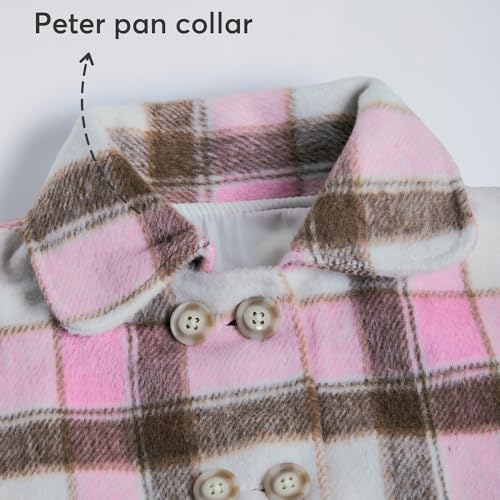 Hopscotch Girls Full Sleeves Pink Plaid Fleece Jacket For Ages(12-24 Months)