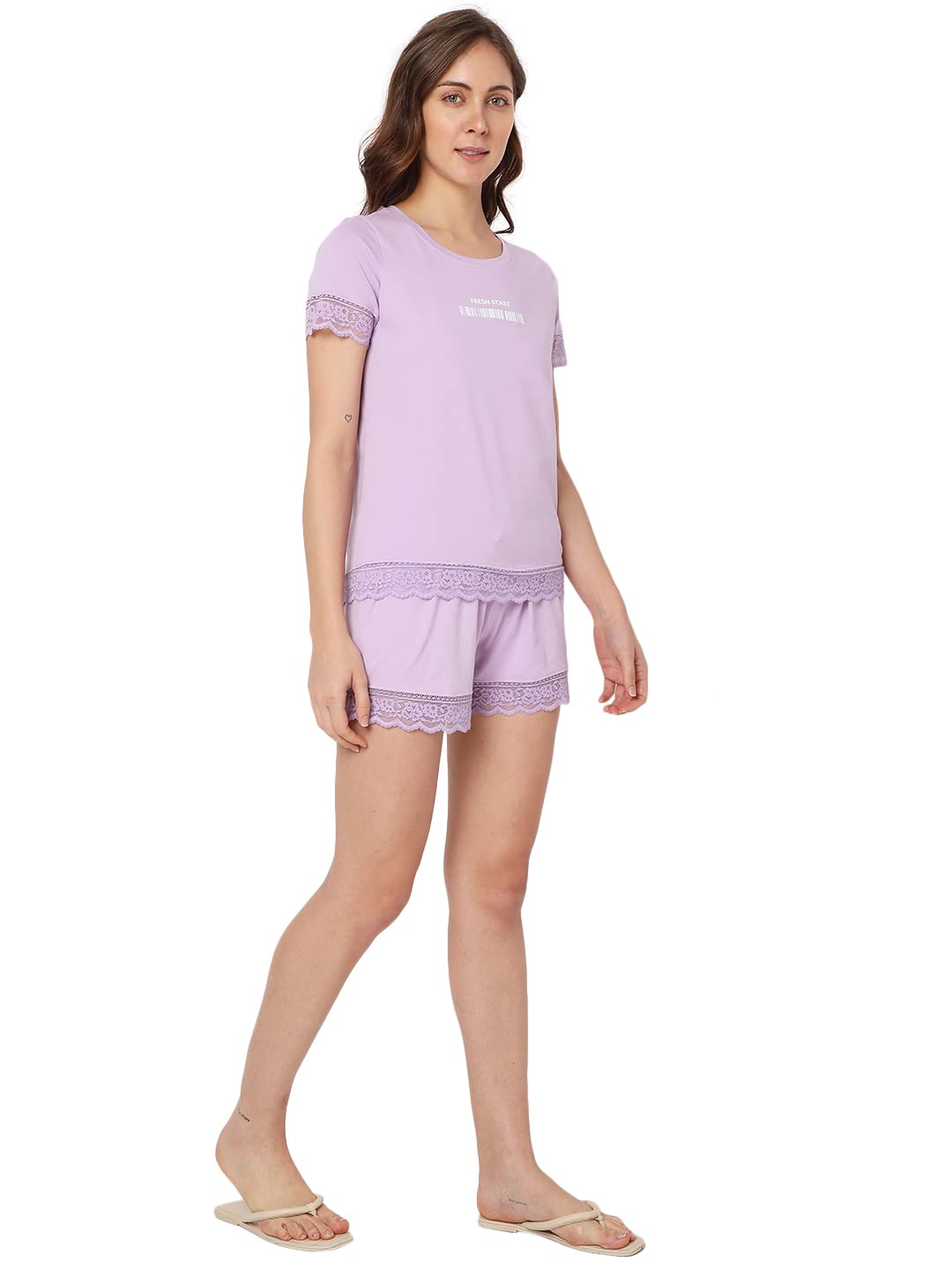 VERO MODA Intimates Regular Fit Sleepwear Set (254666101_Lavendula_XS)