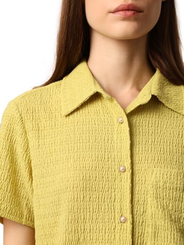 ONLY Women's Regular Fit Green Shirt