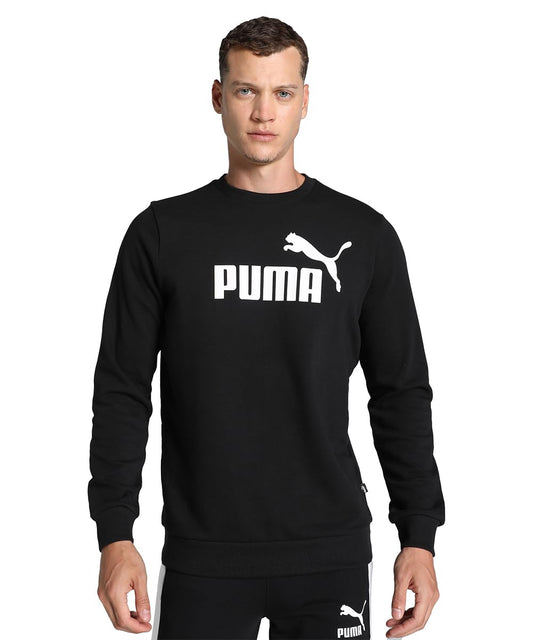 Puma Men's Cotton Crew Neck Regular Fit Sweatshirt (680590_Black (Medium)