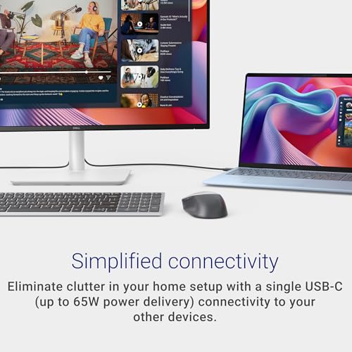 Dell 27 Plus S2725DC QHD Display QHD USB-C 27" QHD (2560 x 1440) 144 Hz 1 ms, 2 3 W Speakers, USB-C/HDMI/DisplayPort 1.4, Height/Tilt/Rotary, AMD FreeSync - Ash White