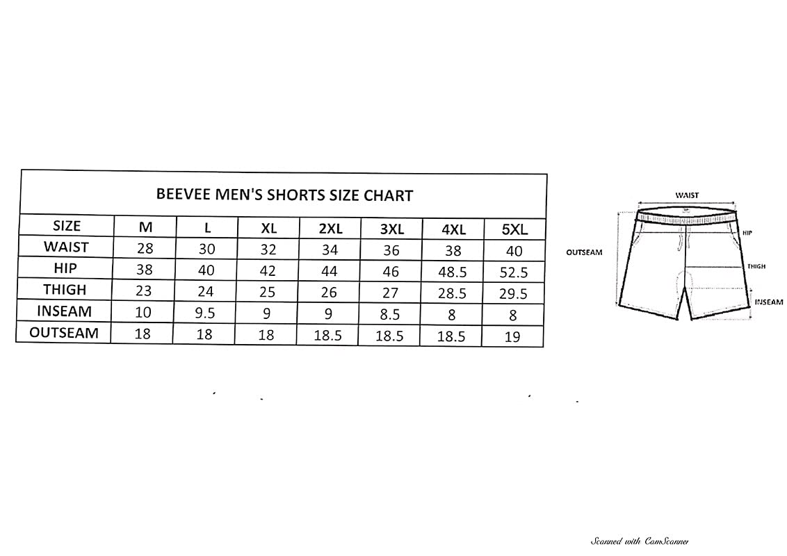 BEEVEE Mens Olive Fixed Waist Shorts.(Olive_42)