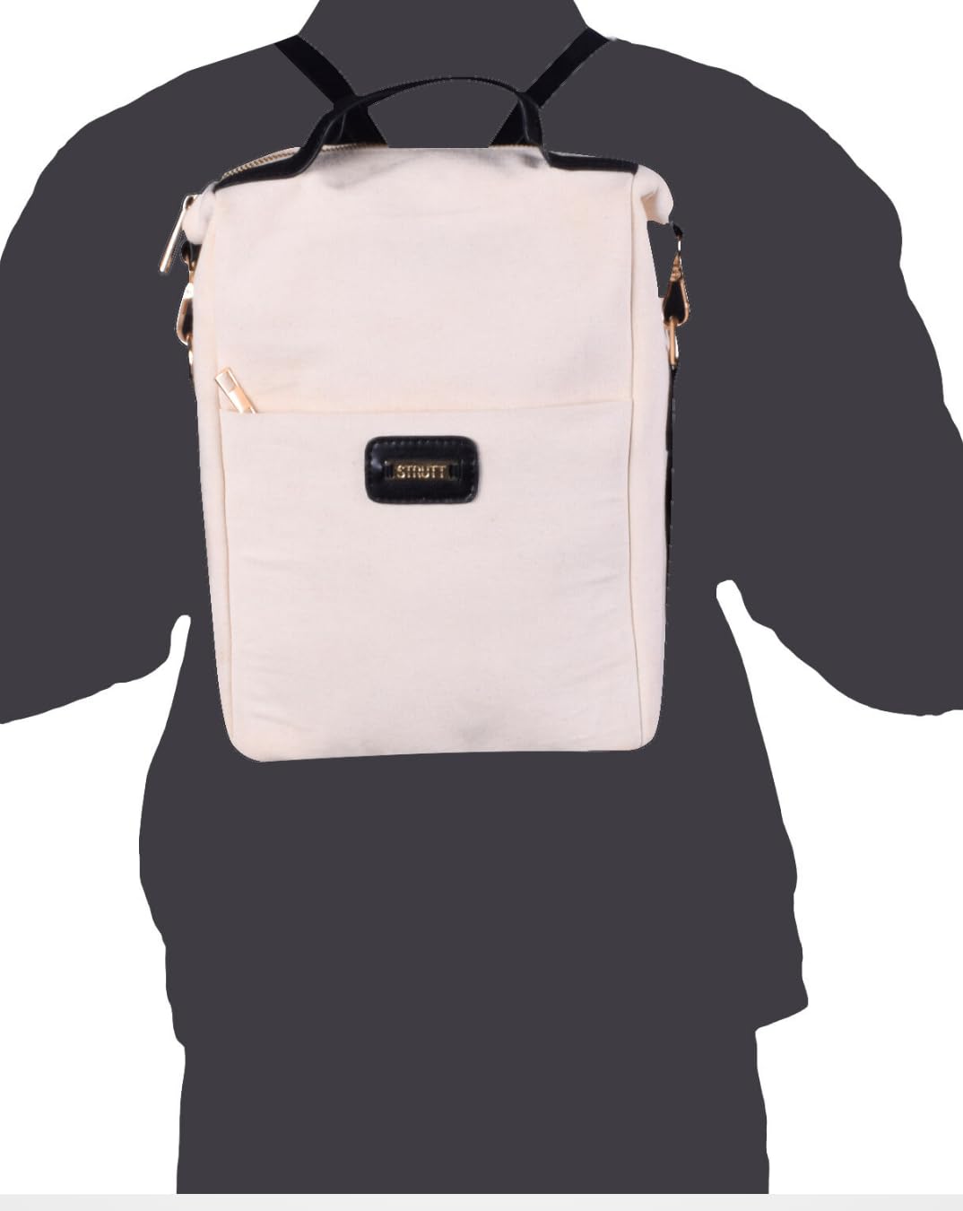 STRUTT Leather Backpack Bags | Canvas & Leather Midi| For Women/Girls Office/College Stylish |Airportl bag | Casual | Stylish | Shoulder Bag for Girls College | Sling |Travel Daily Use