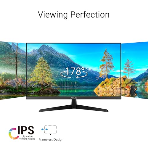 ASUS VY249HGR Eye Care Gaming Monitor – 24-Inch (23.8-Inch viewable), IPS, Full HD, Frameless, 120Hz, Adaptive-Sync, 1ms MPRT, HDMI, Low Blue Light, Flicker Free, Wall Mountable