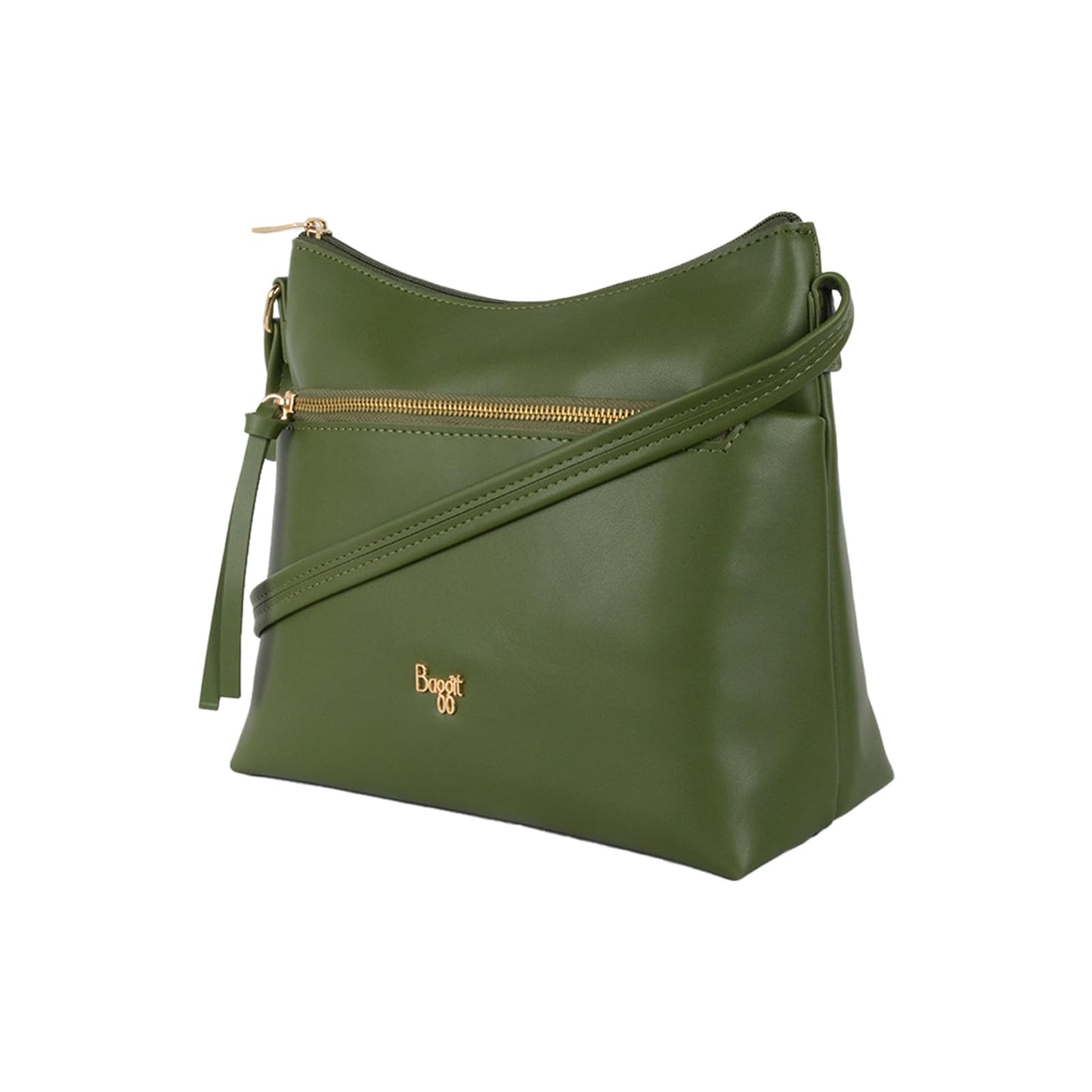 Baggit Women's Tilling Green Medium Sling Bag | Ladies Stylish Casual Cross Body Purse Handbag | Faux Leather | 6-Month Warranty | Cruelty-Free Material | Made in India
