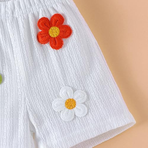 Hoscotch Girls Textured White Sleeveless Short Set For Ages (5-6 Years)