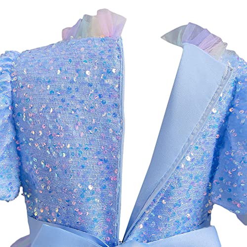 Hopscotch Girls Sequin Embellished Maxi Gown in Blue Color for Ages 7-8 Years