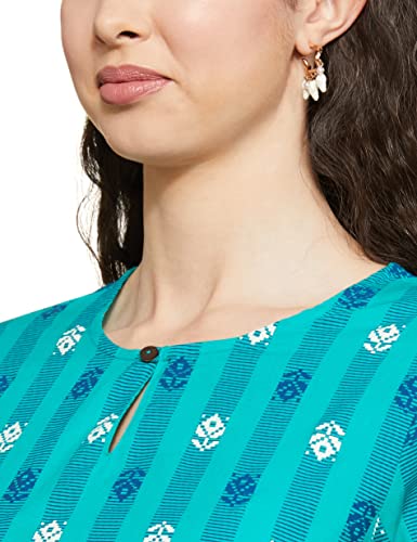 Max Women's Cotton Straight Kurta (SHAMSP20GR21EMERALD-L_Green, Emerald_L)