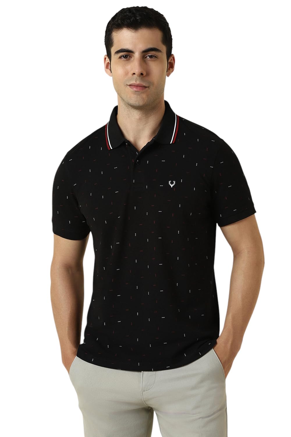 Allen Solly Men's Regular Fit T-Shirt (ASKPQRGFT05455_Black