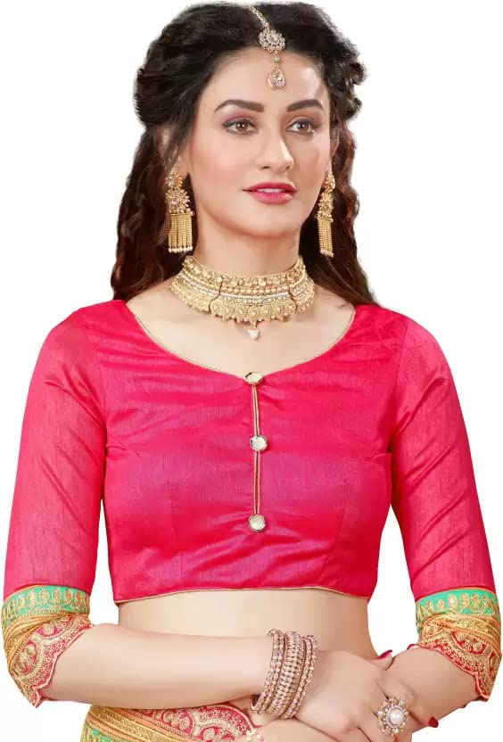 MANOHARI Women Shaded Orange Heavy Embroidery Chiffon Saree With Blouse Piece_Mn360-2