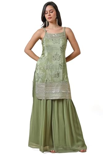 Soch Women's Tissue Salwar Suit (OWA4CD21030A_Sap Green